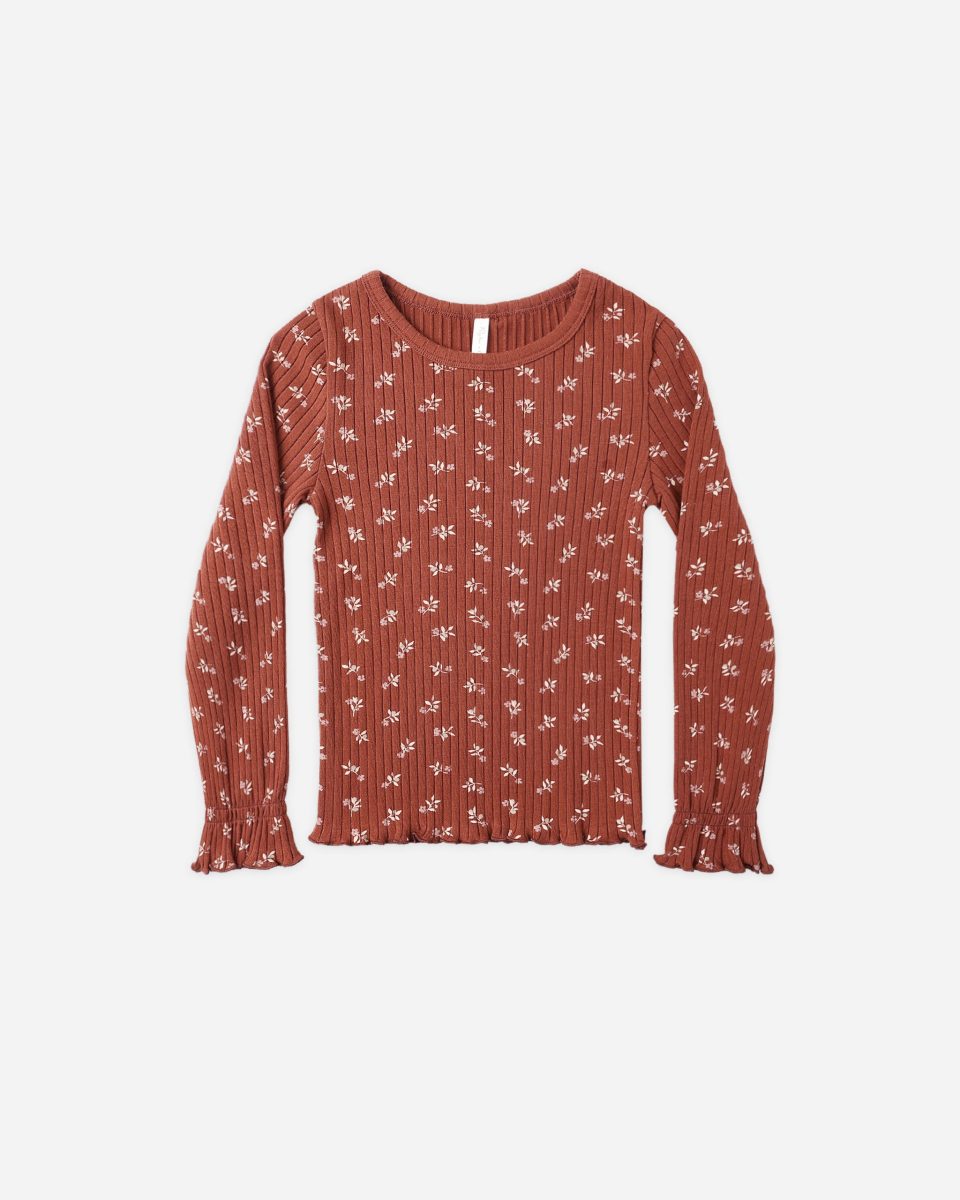 Ribbed Long Sleeve Top || Ruby Ditsy
