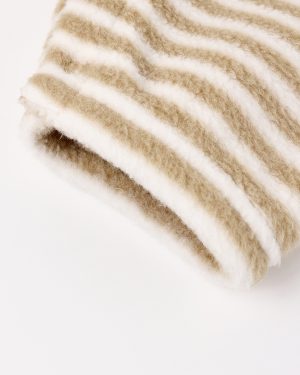 Fuzzy Winter Jumpsuit || Toffee Stripe