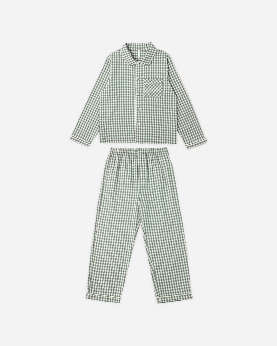Long Sleeve Pajamas || Evergreen Gingham