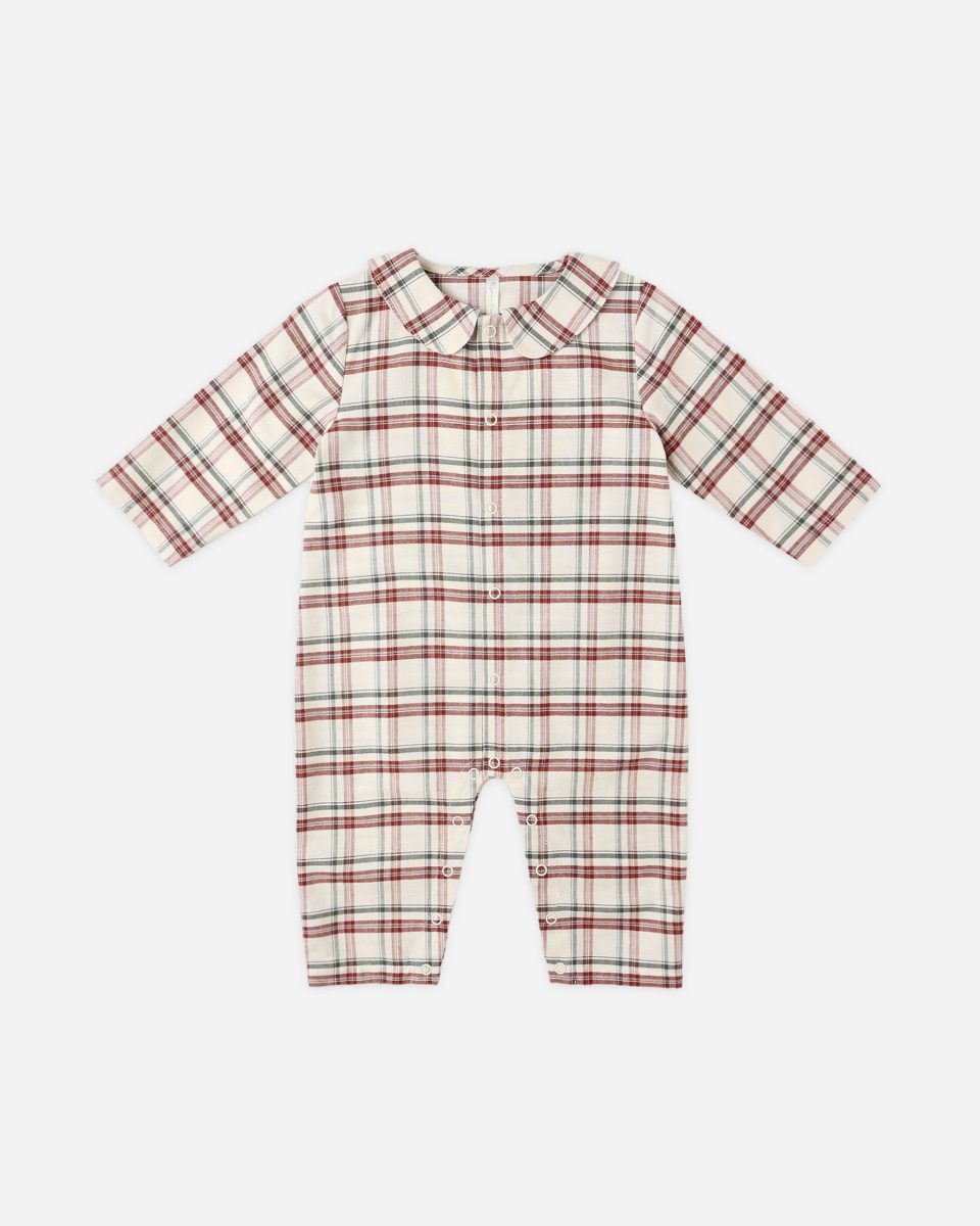 Baby Pajama Romper || Holiday Flannel