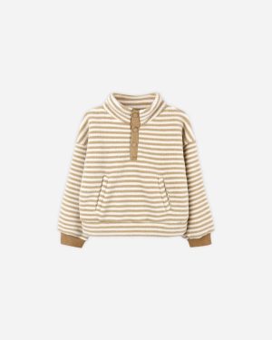 Snap Pullover || Toffee Stripe