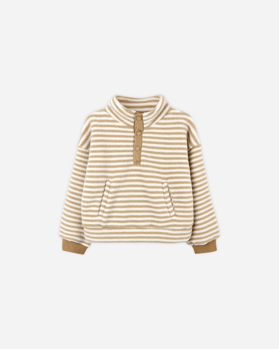 Snap Pullover || Toffee Stripe