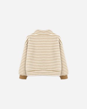 Snap Pullover || Toffee Stripe