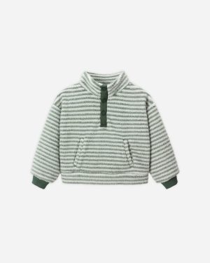 Snap Pullover || Evergreen Stripe