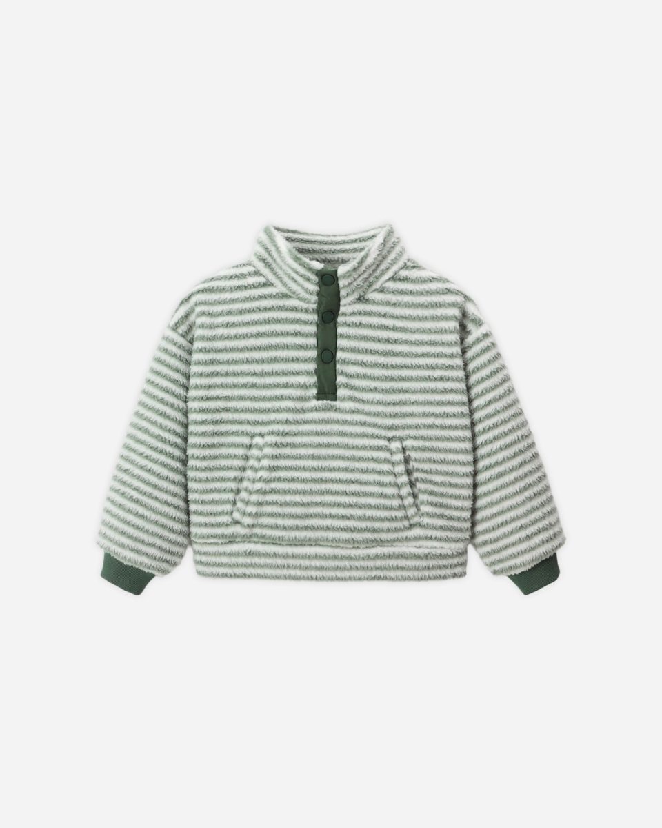 Snap Pullover || Evergreen Stripe