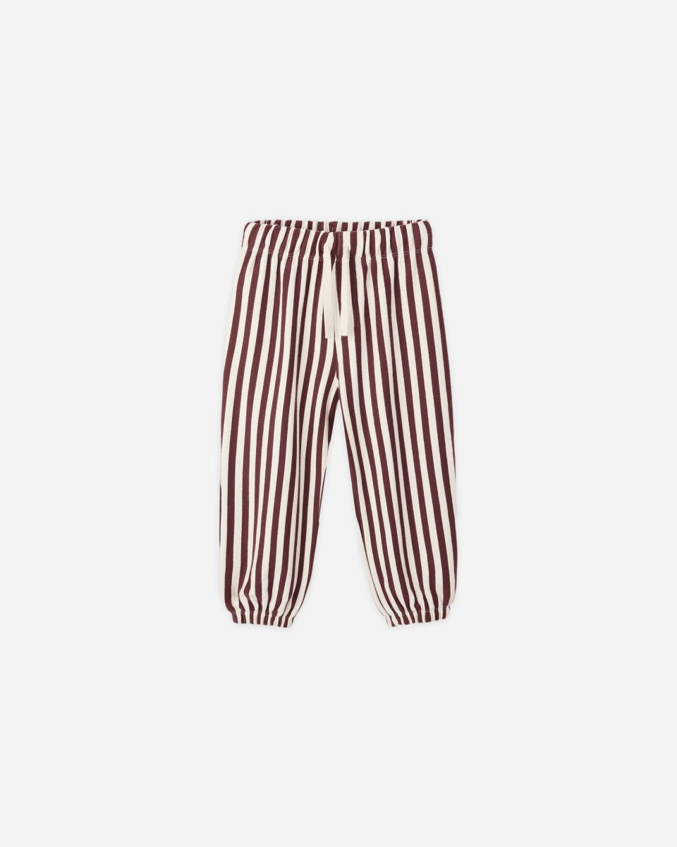 Relaxed Jogger || Burgundy Stripe