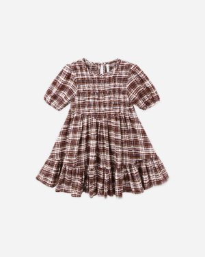 India Dress || Burgundy Plaid