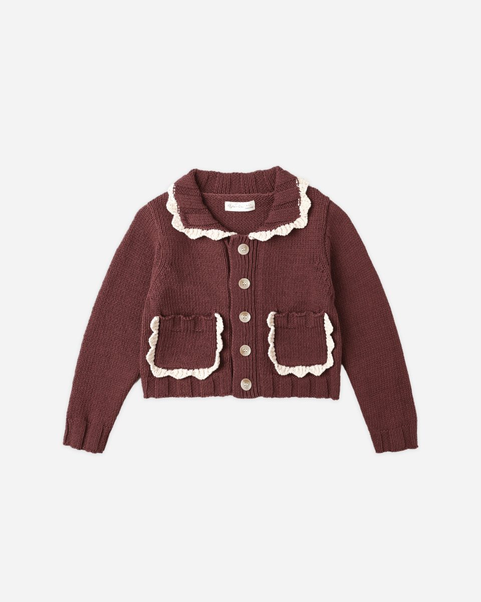 Collared Cardigan || Burgundy