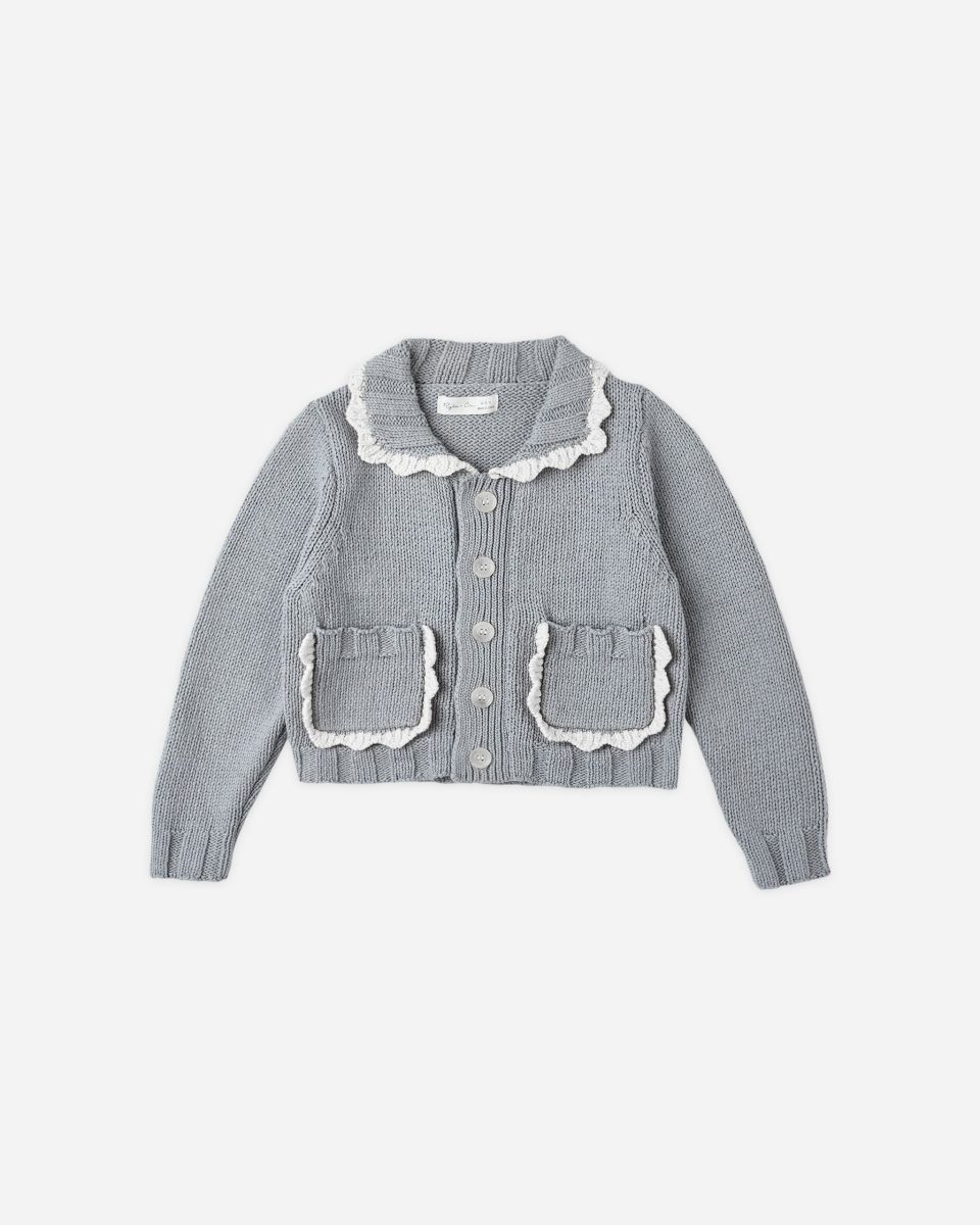 Scallop Cardigan || Dusty Blue