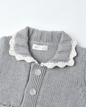 Scallop Cardigan || Dusty Blue