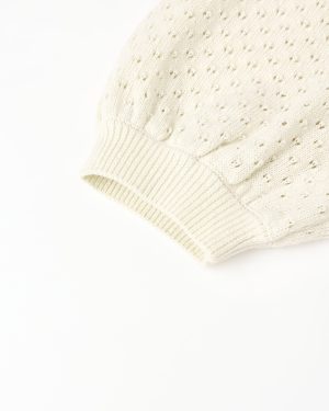 Pointelle Collared Top || Natural