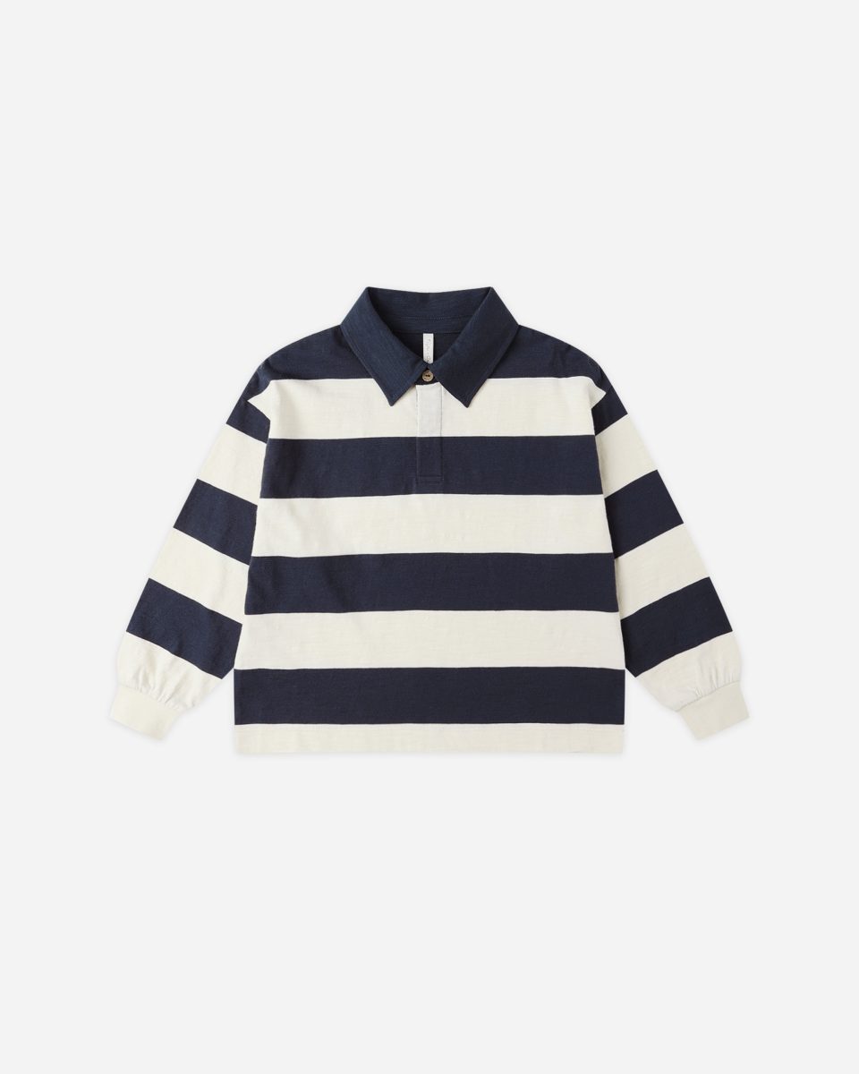 Rugby Polo || Navy Stripe