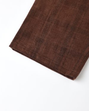 Corduroy Baggy Pant || Brown Plaid