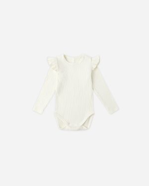 Shoulder Ruffle Bodysuit || Ivory