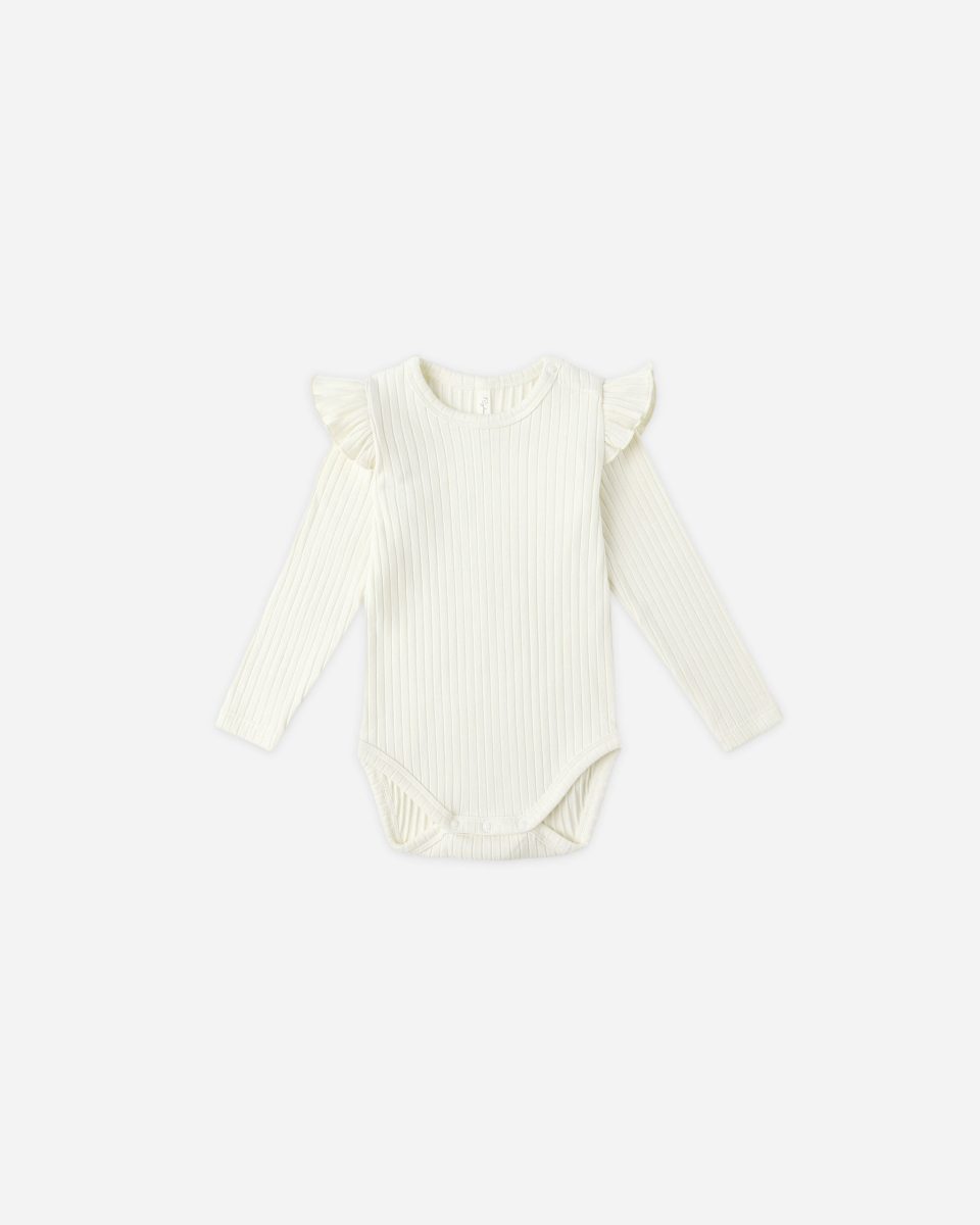 Shoulder Ruffle Bodysuit || Ivory