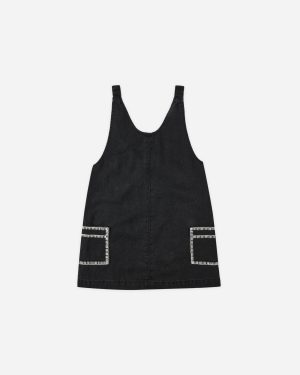 V-Neck Overall Dress || Washed Black