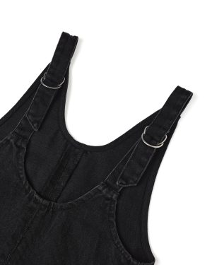 V-Neck Overall Dress || Washed Black