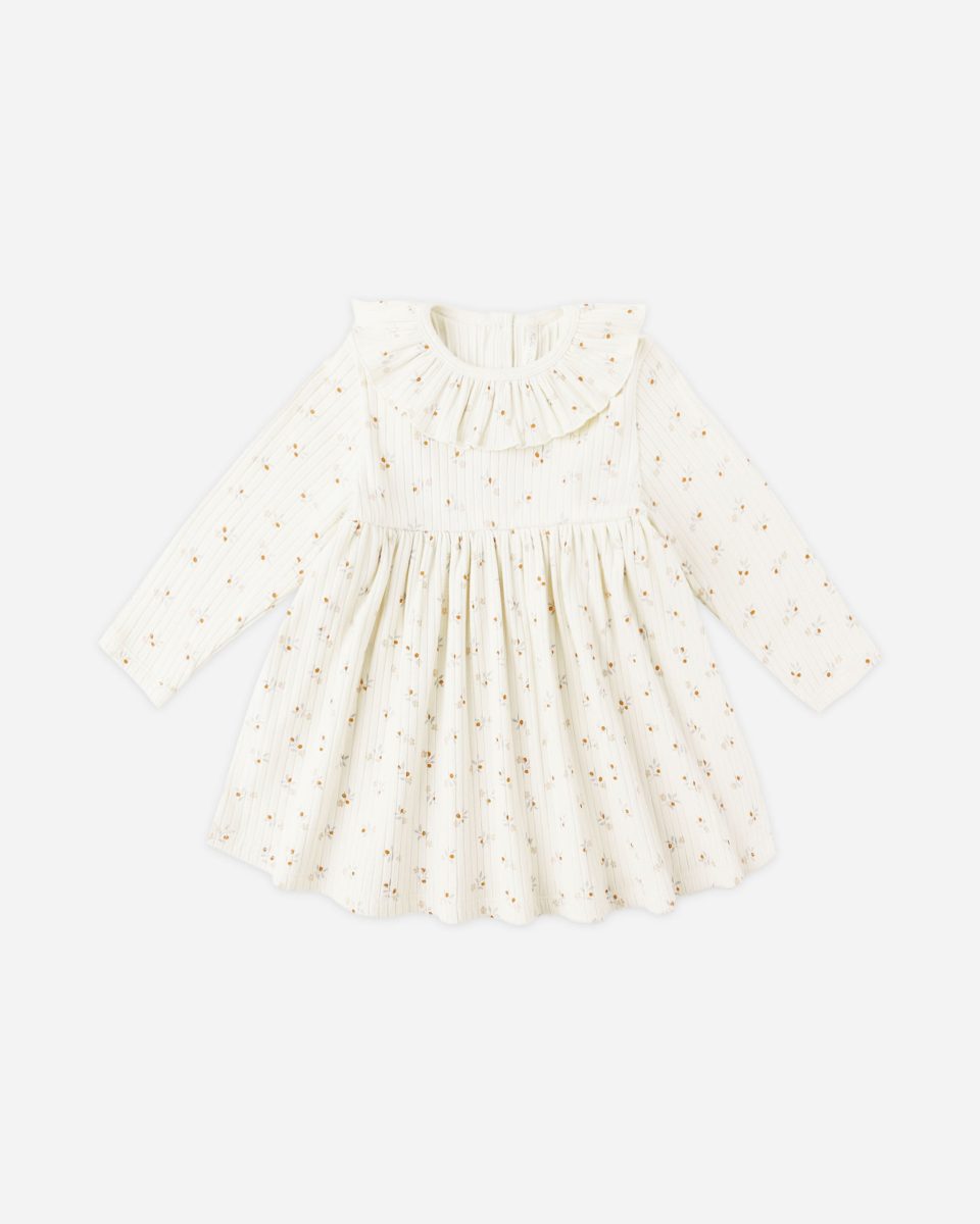 Ruffle Collar Dress || Natural Ditsy