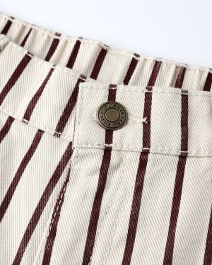 Barrel Pant || Burgundy Pinstripe