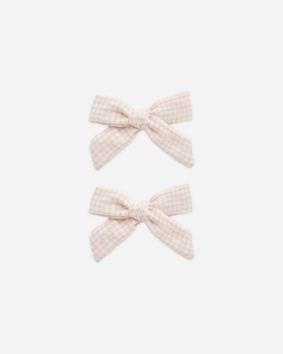 Bows. Set Of 2 || Petal Gingham