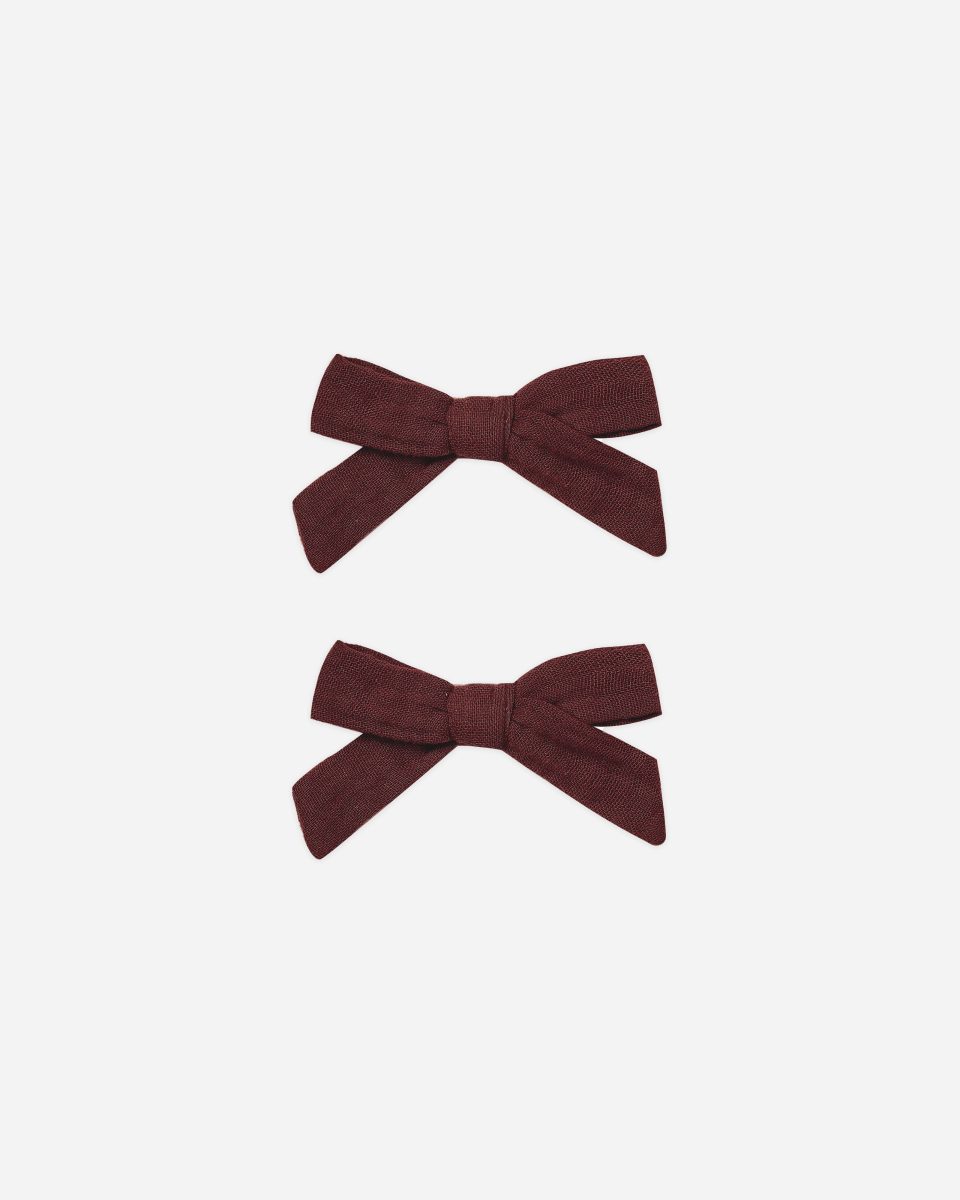 Bows. Set Of 2 || Burgundy