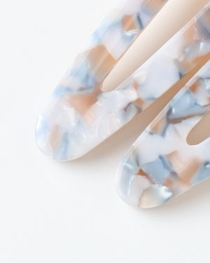 Slider Clip. Pack of 4 || Brown. Blue Tortoise