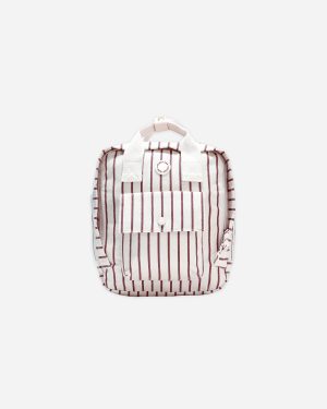 Mini Backpack || Burgundy Pinstripe
