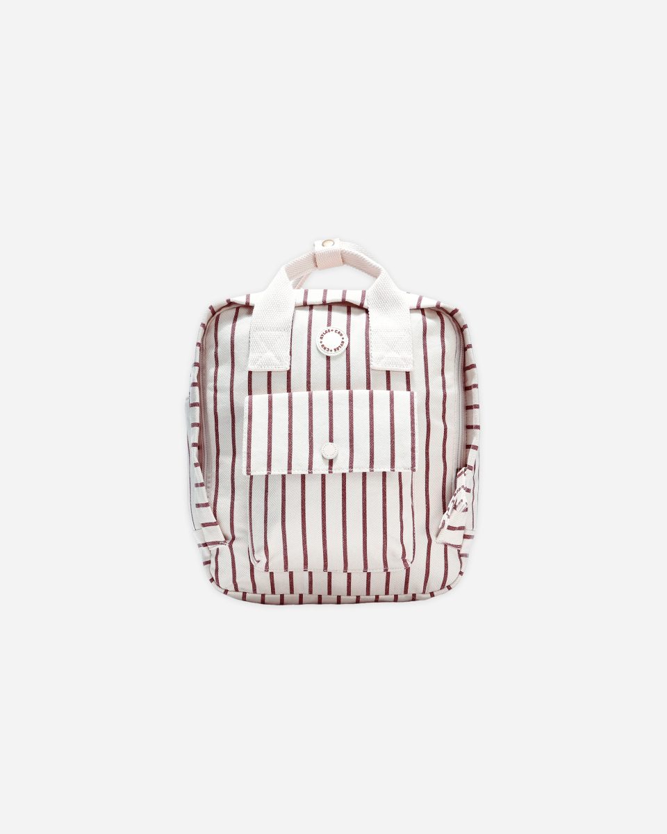Mini Backpack || Burgundy Pinstripe