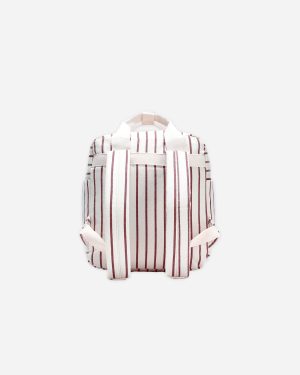 Mini Backpack || Burgundy Pinstripe