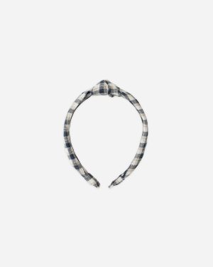 Knotted Headband || Navy Check