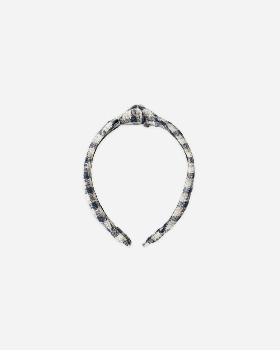 Knotted Headband || Navy Check