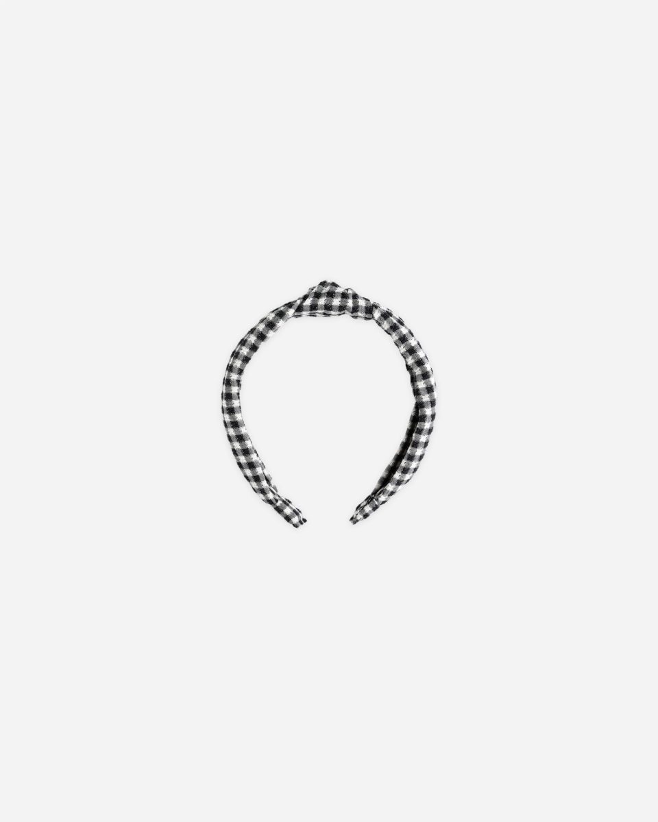 Knotted Headband || Black Gingham