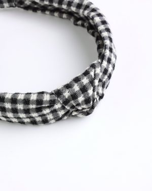 Knotted Headband || Black Gingham