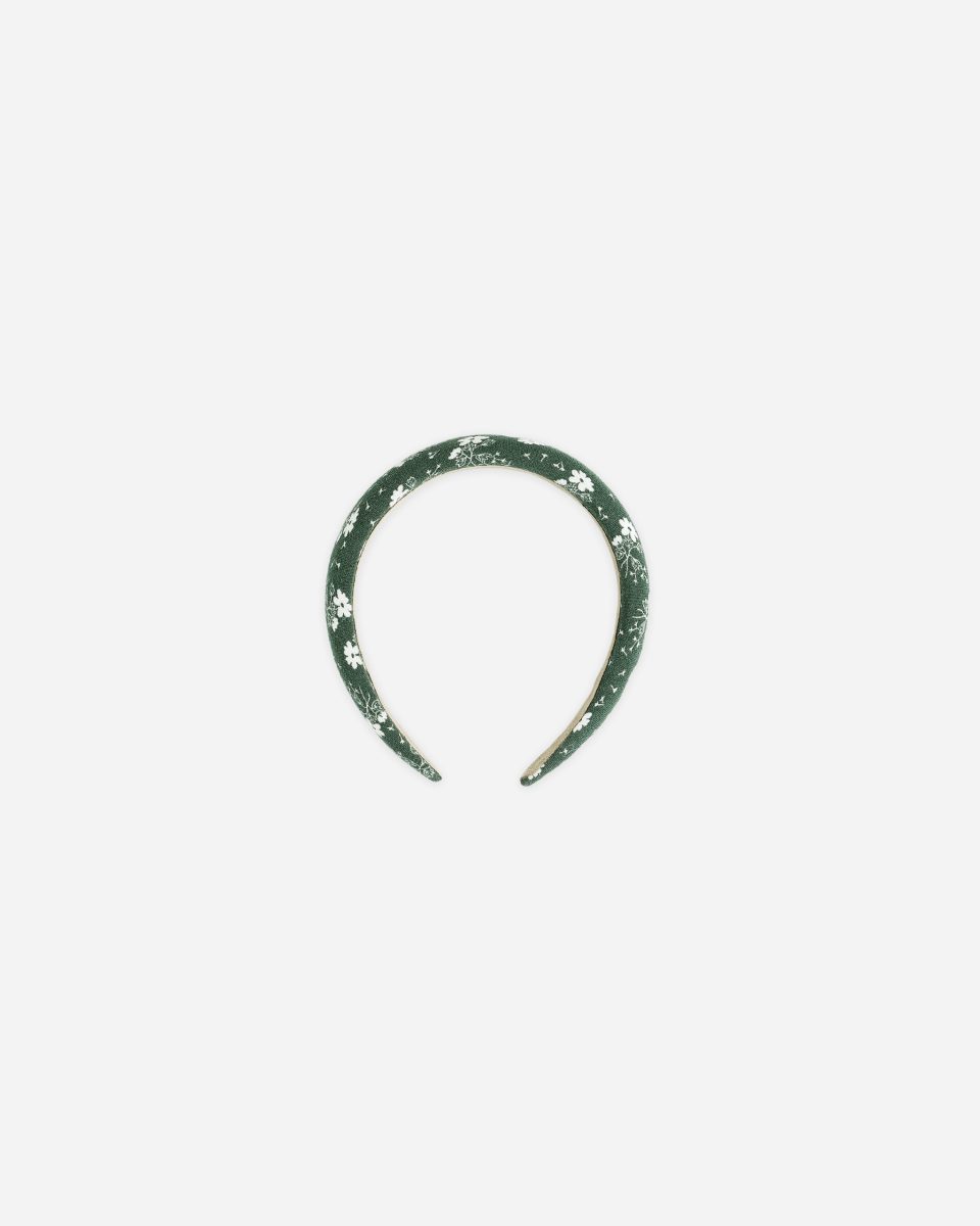 Padded Headband || Green Ditsy