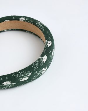 Padded Headband || Green Ditsy