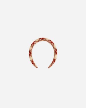 Padded Headband || Red Plaid