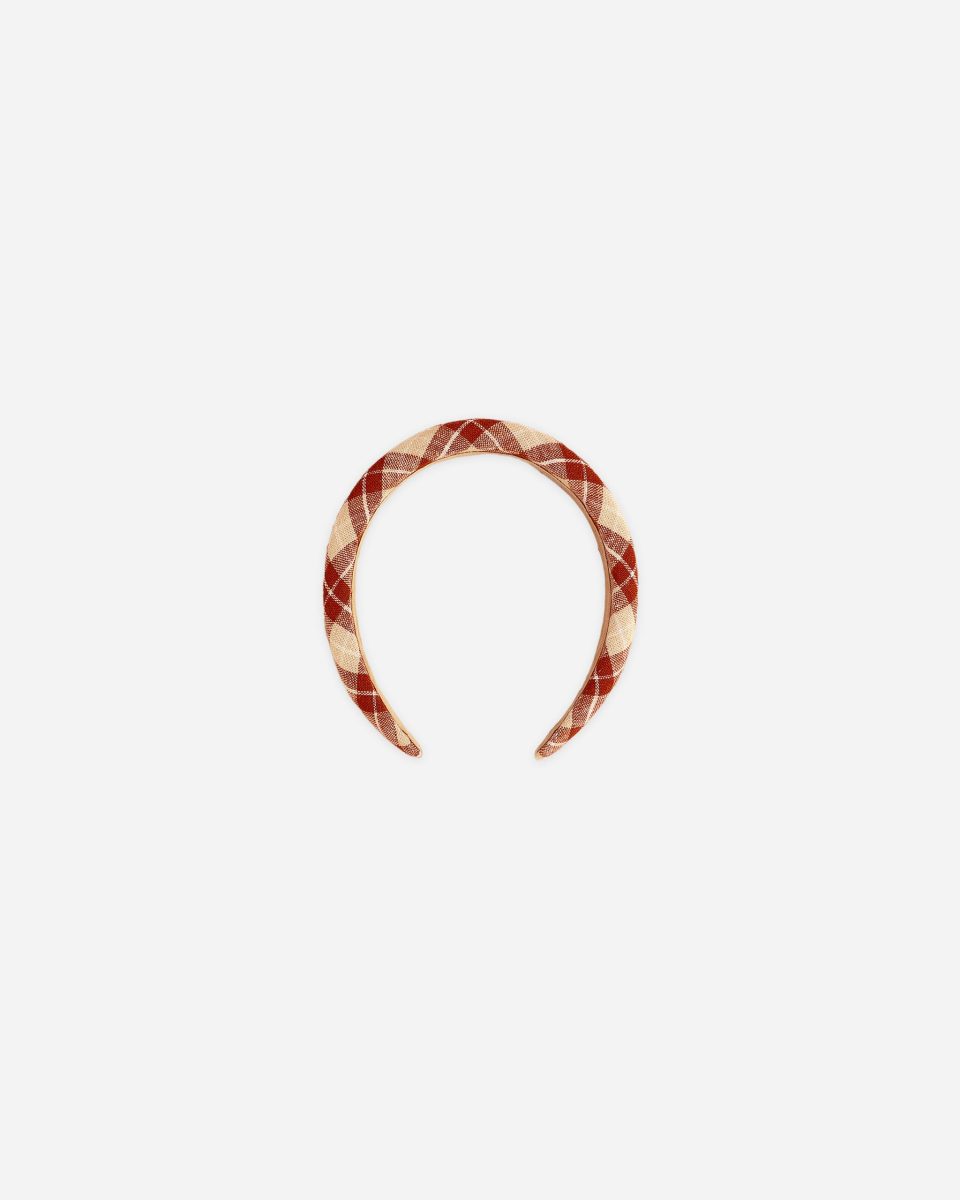 Padded Headband || Red Plaid