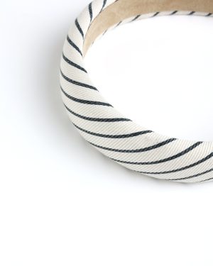 Padded Headband || Navy Pinstripe