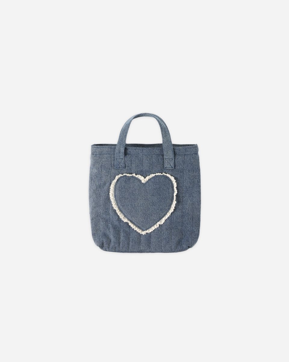 Quilted Tote Bag || Indigo Denim