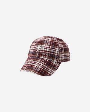 Baseball Hat || Burgundy Plaid