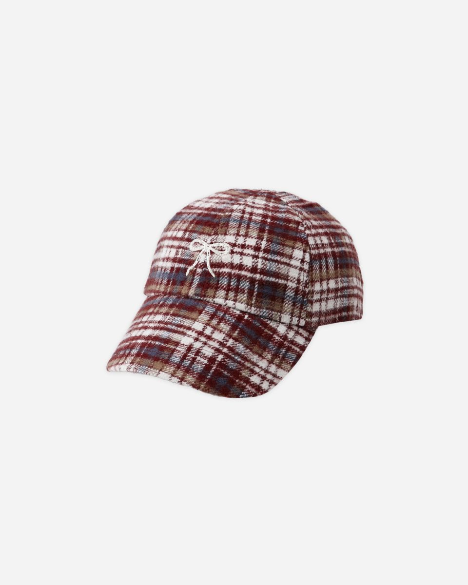 Baseball Hat || Burgundy Plaid