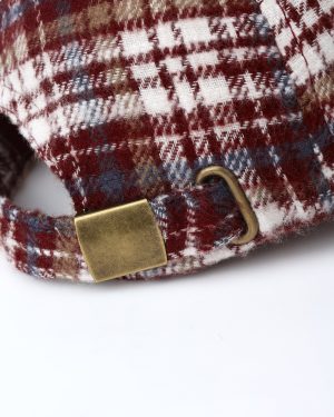 Baseball Hat || Burgundy Plaid