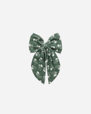 Oversized Bow || Green Ditsy
