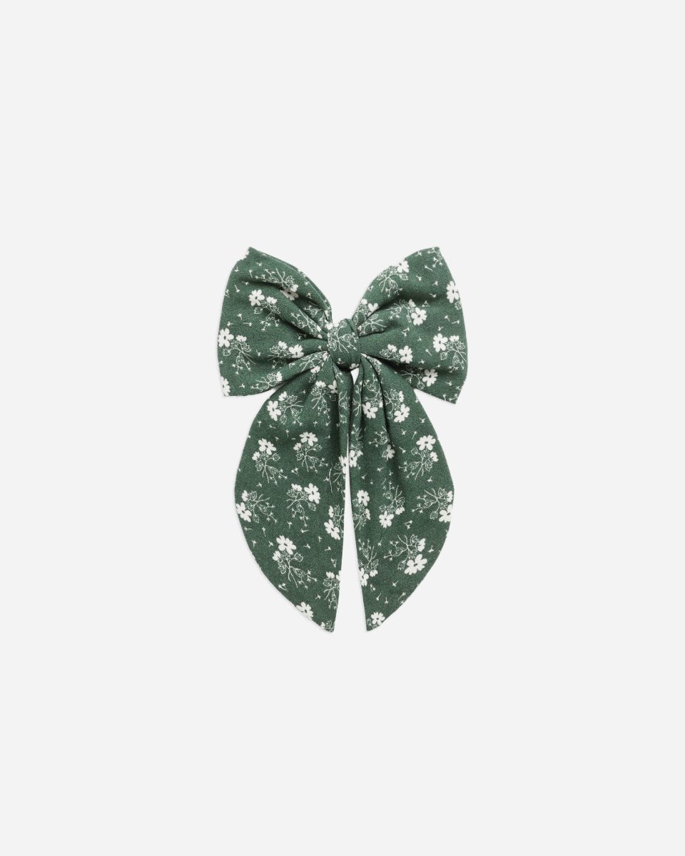 Oversized Bow || Green Ditsy