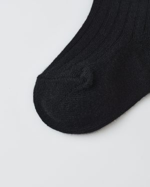 Ribbed Socks || Black. Antique