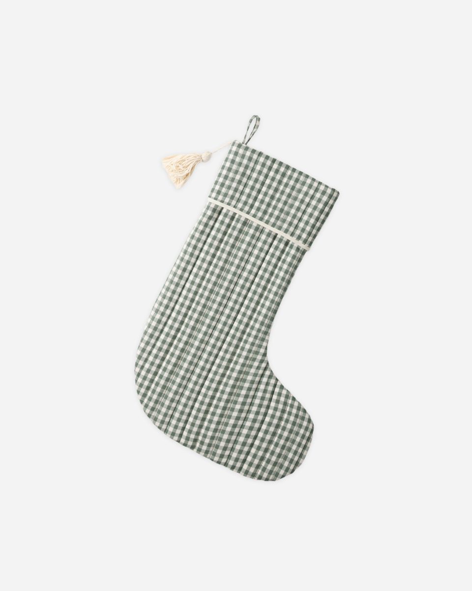 Christmas Stocking || Evergreen Gingham