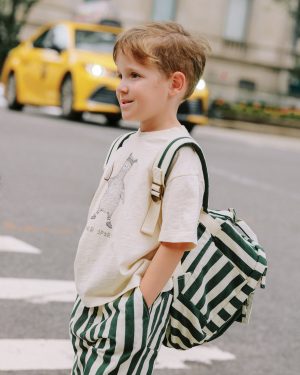 Mini Backpack || Green Stripe