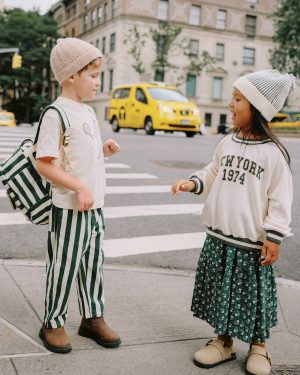 Mini Backpack || Green Stripe