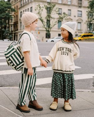 Mini Backpack || Green Stripe