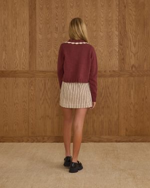 Collared Cardigan || Burgundy